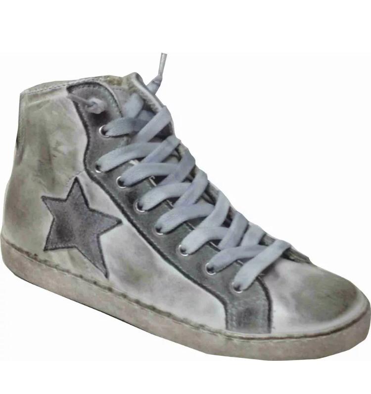 sneakers in pelle - lezshoes - scarpe sneakers alte uomo pelle Via Condotti  stella ghiaccio sfumato made in it