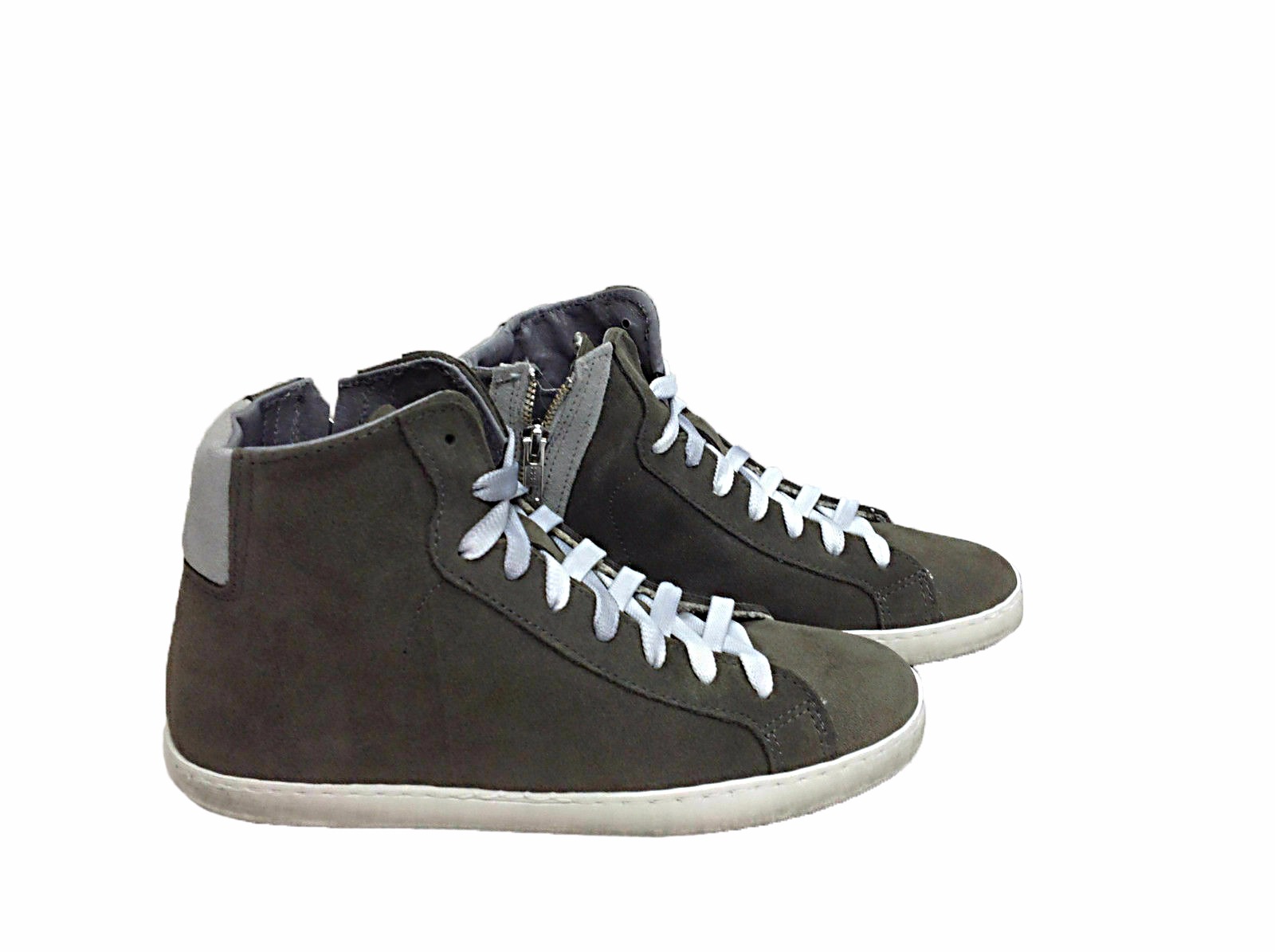 scarpe sneakers alte uomo Via Condotti antracite ghiaccio made in italy Nuovo