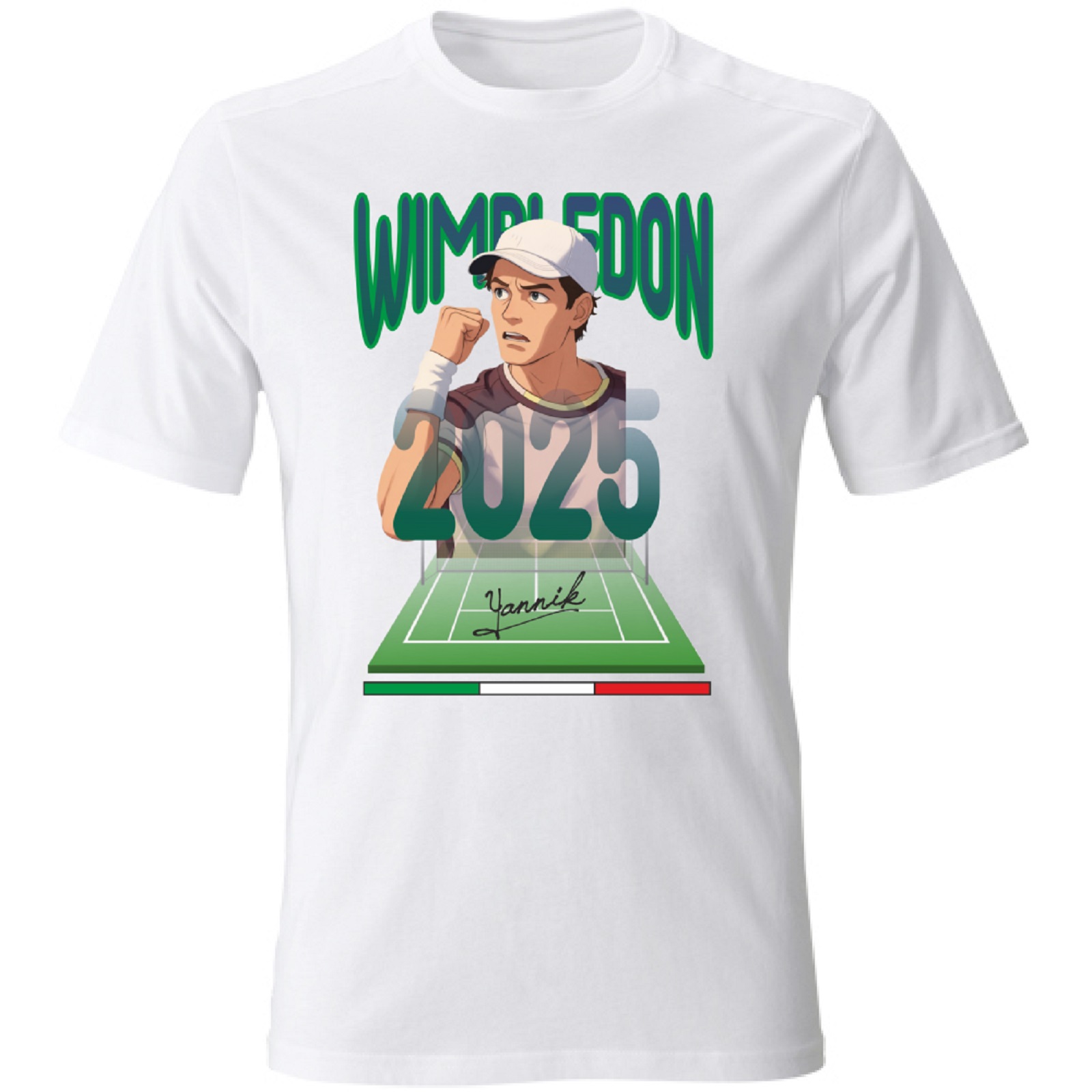 Maglietta cult, unisex colore bianco con la stampa Yannick