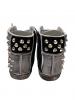 scarpe sneakers alte uomo donna bianco pelle blu stella rossa borchie Via Condot
