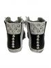 scarpe sneakers alte uomo nero pelle ghiaccio borchie cerniera camoscio fascetta