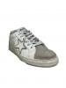 scarpe sneakers basse donna Arish pelle bianca doppia stella grigio nero