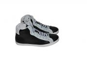scarpe sneakers alte uomo nero pelle ghiaccio cerniera Camoscio Via Condotti