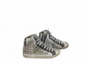 scarpe sneakers alte donna pelle sfumato Via Condotti borchie cono made in italy