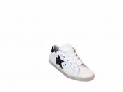 scarpe sneakers basse donna Via Condotti pelle bianca blu stella Art golf