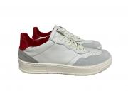 scarpe sneakers basse uomo bianco pelle rossa grigio arish nuovo