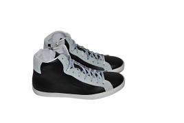 scarpe sneakers alte uomo nero pelle ghiaccio cerniera Camoscio Via Condotti