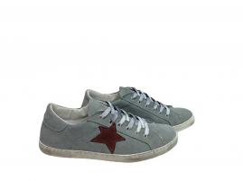 scarpe sneaker basse uomo grigie scamosciate made in italy stella ruggine Nuovo