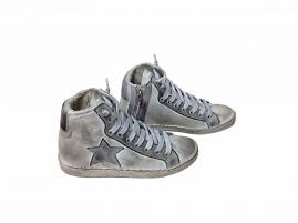 scarpe sneakers alte donna pelle sfumato Via Condotti stella ghiaccio made inita