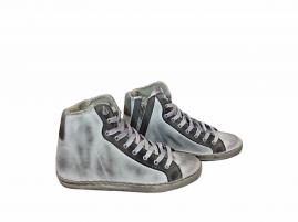 scarpe sneakers alte uomo donna pelle bianco grigio sfumato Via Condotti nuovo