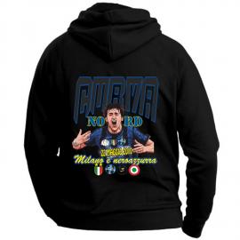 Felpa nera unisex per ultras interisi neroazzurri