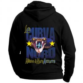 Felpa unisex milano nera azzurra