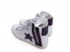 scarpe sneakers alte uomo Via Condotti pelle bianca antracite stella cerniera