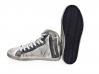 scarpe sneakers alte uomo pelle Via Condotti stella grigia sfumato made in ita