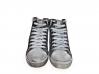 scarpe sneakers alte uomo pelle Via Condotti stella grigia sfumato made in ita
