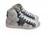 scarpe sneakers alte uomo pelle Via Condotti stella grigia sfumato made in ita
