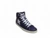 scarpe sneakers alte uomo Via Condotti pelle blu stella ghiaccio made in italy
