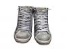 scarpe sneakers alte donna pelle bianca Via Condotti vintage stella made in ita