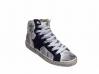 scarpe sneakers alte uomo donna pelle bianco blu stella sfumato vintage New Coll