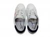 scarpe sneakers basse uomo Via Condotti pelle bianca bucherellata riporto blu