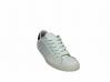 scarpe sneakers basse uomo Via Condotti pelle bianca bucherellata riporto blu