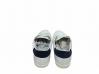 scarpe sneakers basse uomo Via Condotti pelle bianca bucherellata riporto blu
