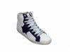 scarpe sneakers alte donna pelle bianco stella blu Via Condotti Nuovo camoscio