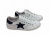 scarpe sneakers basse uomo Via Condotti pelle bianca stella nera Art golf