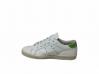 scarpe sneakers basse donna Via Condotti pelle bianco verde bucherellato Nuovo