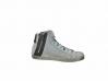 scarpe sneakers alte uomo Via Condotti made in italy pelle bianco grigio cernier