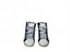 scarpe sneakers alte donna pelle bianco blu Via Condotti cerniera made in italy