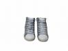 Scarpe donna sneakers alte pelle bianco ghiaccio grigio stella Via Condotti
