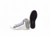 Scarpe donna sneakers alte pelle bianco ghiaccio grigio stella Via Condotti