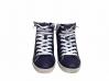 scarpe sneakers alte uomo Via Condotti pelle blu ghiaccio made in italy bicolor