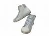scarpe sneakers alte uomo Via Condotti made in italy pelle bianco ghiaccio Nuovo