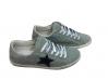 scarpe sneaker basse uomo grigie made in italy stella blu occhielli Nuovo