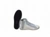 Scarpe uomo sneakers alte Via Condotti pelle bianco ghiaccio scudo made in italy