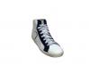 scarpe sneakers alte donna uomo pelle bianco blu Via Condotti doppio scudo bianc