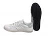 scarpe sneakers basse uomo donna Via Condotti pelle bianco ghiaccio microforato