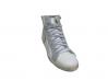 Scarpe uomo sneakers alte Via Condotti pelle bianco ghiaccio scudo made in italy