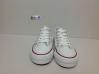 scarpe sneakers basse uomo in tela bianche fondo bianco rosso new coll 2016