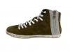 scarpe sneakers alte uomo camoscio Via Condotti verde militare stella made in it