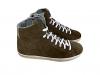scarpe sneakers alte uomo camoscio Via Condotti taupe grigio cerniera nuovo