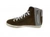 scarpe sneakers alte uomo camoscio Via Condotti taupe grigio cerniera nuovo