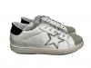 scarpe sneakers basse donna Arish pelle bianca doppia stella grigio nero